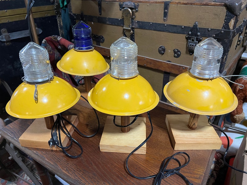 Vintage Aviation, Desk Lamp, Airport Motif, Airport Marker Lights taxiway and runway Desk Lamp, Man Cave image 1