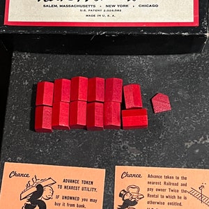 Antique Monopoly Game, Black Box, Reg. US Patent Office, Antique Game Collector, Parker Bros, Salem, MA, New York, Chicago, no board image 3