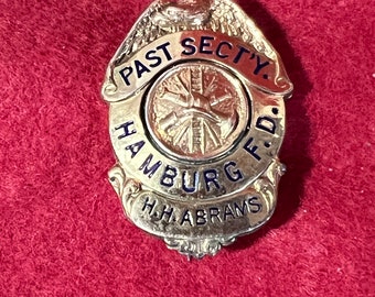 1940’s vintage Past Secretary Hamburg FD, New York, Fire Department Collectibles, New York Collectibles