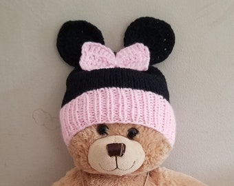 Baby hat, Mini mouse hat, Photo prop, Pregnancy reveal, Ship same day!