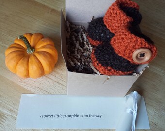Baby booties, Reveal Booties, November Pregnancy announcement, Pregnancy reveal, Ship same day!