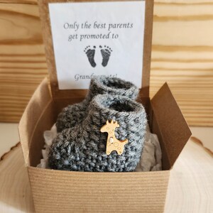 Pregnancy announcement grandparents booties, parents baby announcement box, grandparents pregnancy reveal bootie box, pregnancy booty box