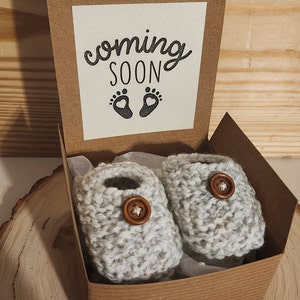 Baby Booties, pregnancy reveal box, Grandparent Pregnancy Announcement, Parents Pregnancy reveal, Reveal booties