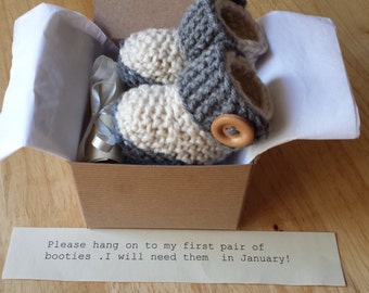 Arriere Grand Mere Detre Annonce Bebe Grossesse Chaussons Etsy