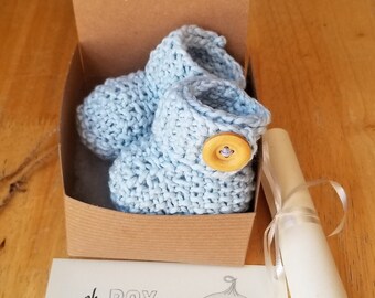 Baby boy Pregnancy Announcement, Baby booties reveal box, Grandparent pregnancy reveal, Baby gender reveal, Baby shower gift box, Free heart