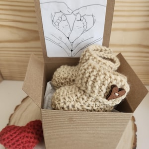 Parent Pregnancy Announcement, Grandparent pregnancy reveal, Baby booties, SHIP same day, Baby shower gift set, Newborn booties