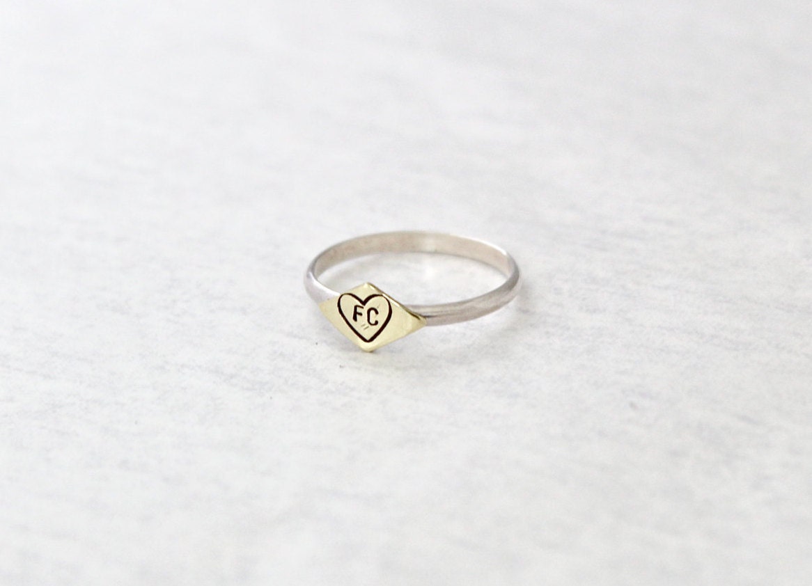 Hand Stamped Sterling Silver Ring. Personalized ring with Etsy