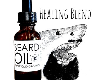 Organic Beard Oil Healing Blend - Organic Beard Care - Natural Beard Conditioner - Mens Gifts - Mens Skin Care