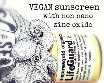 Vegan Sunscreen with Zinc Oxide and Candelilla Wax - Organic Face Sunscreen - Organic Sunblock - All Natural Sunscreen - Natural Sunblock