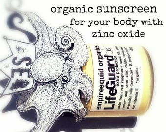 Organic Sunscreen with Zinc Oxide and Beeswax - Natural Sunscreen - Organic Sunblock - All Natural Sunblock - Organic Sun Screen