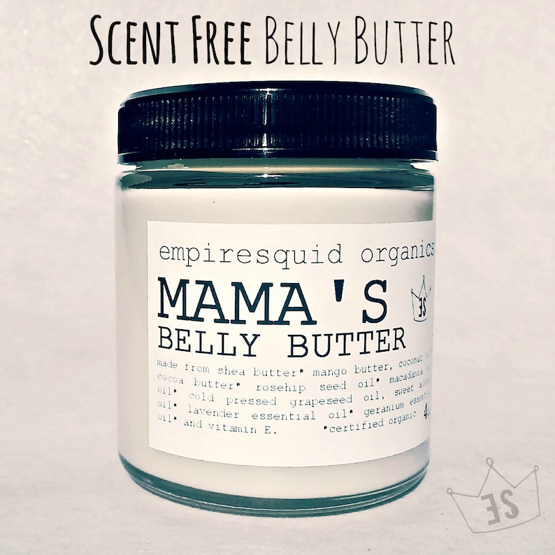 Mamas Belly Butter Scent Free // Stretch Mark Cream // Organic Belly Butter // Organic Stretch Mark Cream // Pregnancy Gift // Expecting image 1