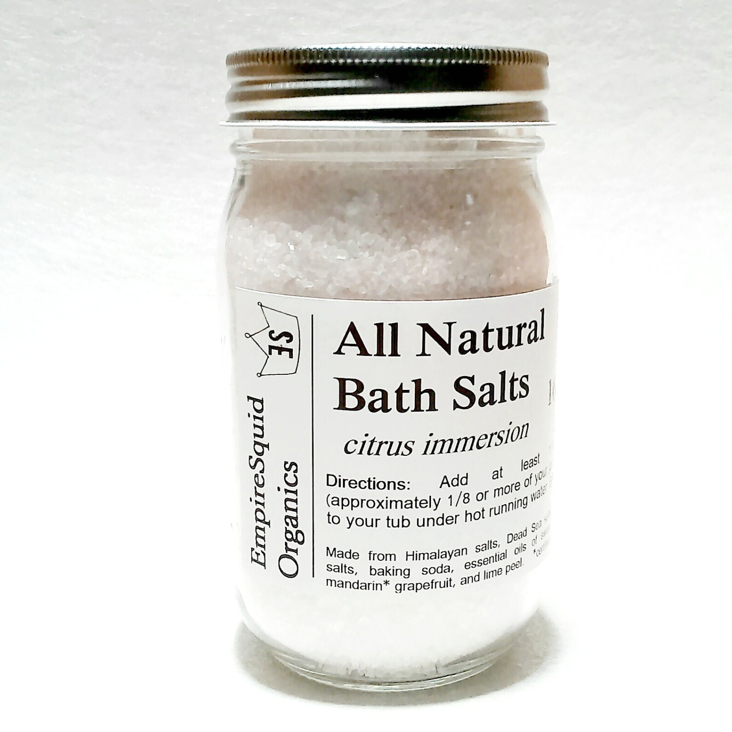 Bath Salts in Glass Jar Aromatherapy Bath Salt Bath Gift Etsy