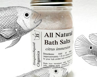 Bath Salts in Glass Jar - Aromatherapy Bath Salt - Bath Gift - Homemade Bath Salt - Organic Bath Salts - Detox Bath Salts