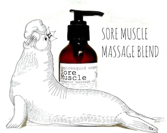 Organic Sore Muscle Rub - Sore Muscle Blend - Natural Massage Oil - Tired Muscle Massage - Organic Massage Therapy - Organic Massage Oil