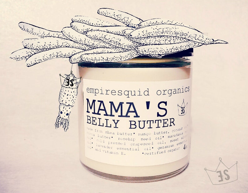 Organic Belly Butter Belly Balm Pregnancy Gift Pregnant Gift Organic Stretch Mark Cream Baby Reveal Gift New Mother Gift image 1