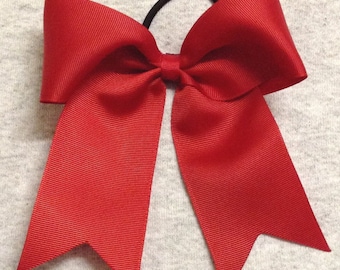 Red Solid Softball / Cheer / Volleyball  Bow