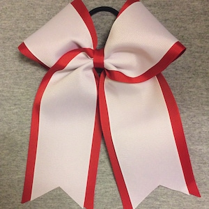 Red and White 2 Layer Bow