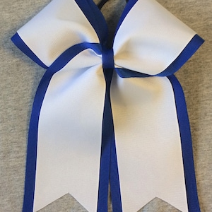 Royal Blue and White 2 Layer Bow
