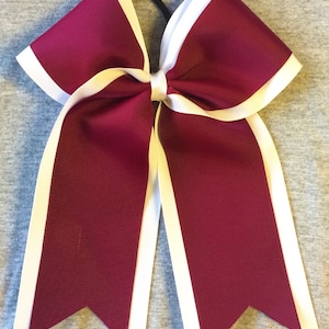 White and Maroon 2 Layer Bow