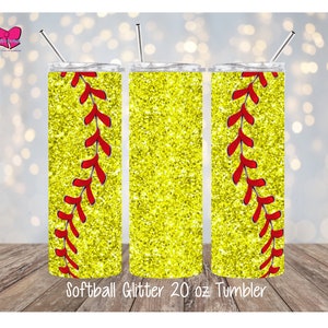 Softball Stitch 20oz Skinny Stainless Steel Tumbler