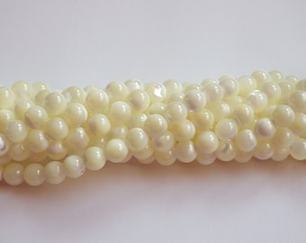 4mm White Mother of Pearl Beads (Approximately 95 beads)