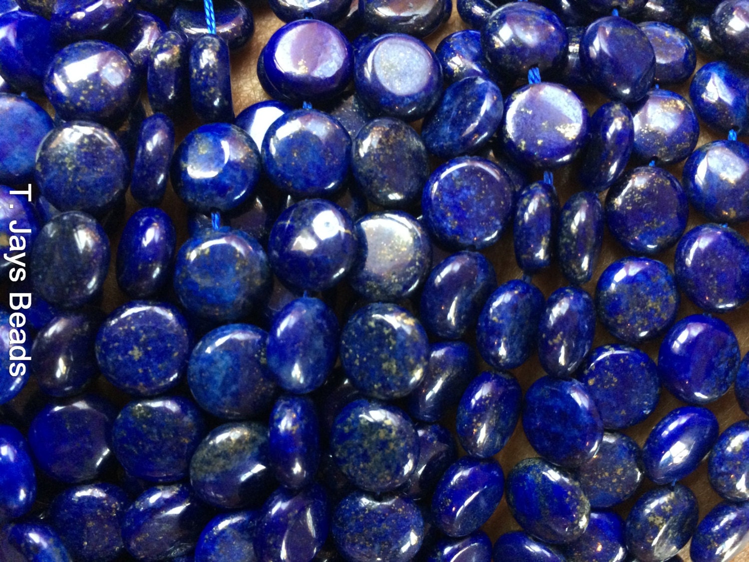 A Grade Lapis Lazuli Puffy Coins 10mm | Etsy