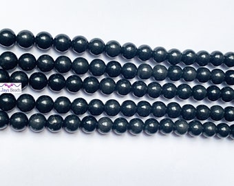 Perle rotonde di shungite da 8 mm (stabilizzate)