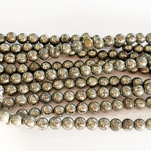 A Grade 8mm Pyrite Round Beads