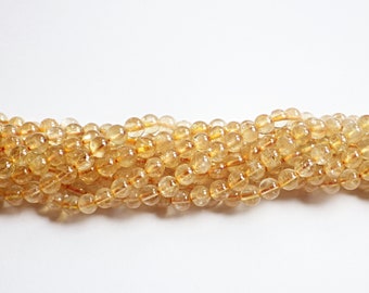 Perles rondes en citrine naturelle 6 mm