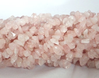 Rose Quartz Chip Beads - 5x8mm