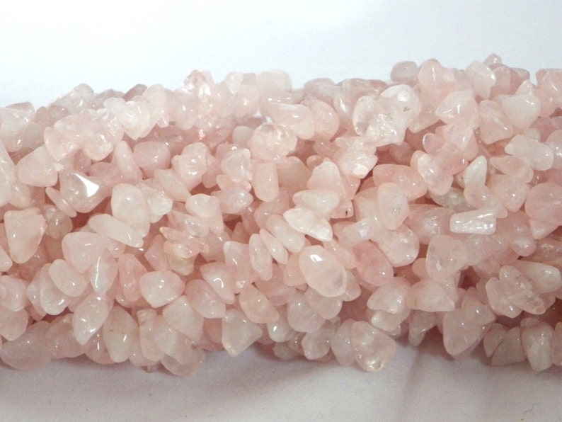 Rose Quartz Chip Beads 5x8mm image 1