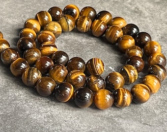 6mm Tiger Eye Round Beads - AA Grade