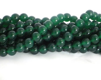 8mm Green Onyx Gemstone Beads - 15.5" string - approximately 48 beads