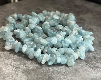 Aquamarine Beads 5x8mm on String