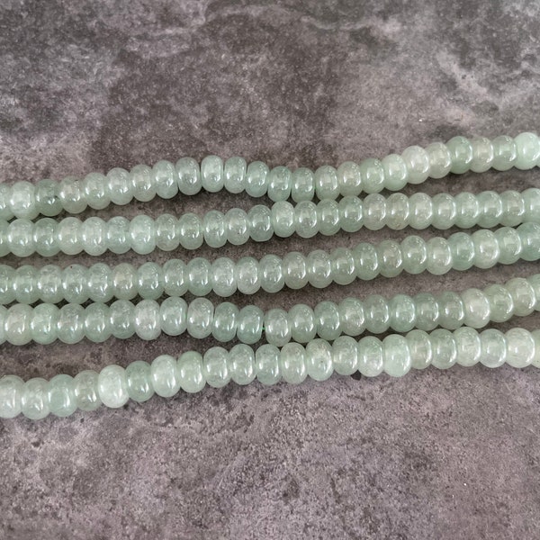 Green Aventurine Rondelle Beads - 5x8mm