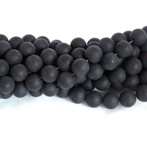 6mm Frosted Black Onyx Beads