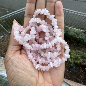 Rose Quartz Chip Beads 5–8mm – Natural Gemstone Beads for Jewellery Making, Healing Crystals, Chakra, Craft Supplies, 32" Strand