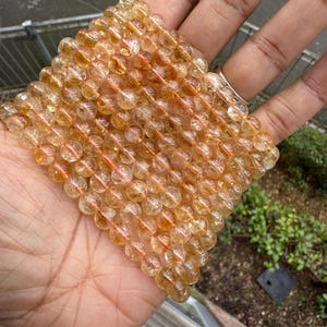 Perles rondes en citrine naturelle 6 mm 15,5 po.