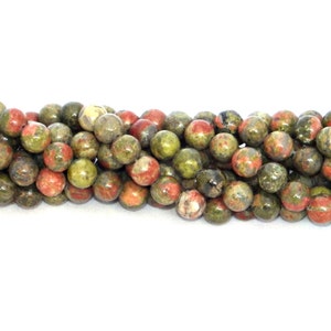 8mm Unakite Round Beads
