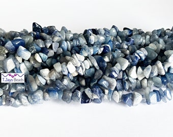 Blue Aventurine Chip Beads 5x8mm on 33" String