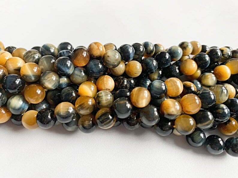8mm Dyed Blue Tiger Eye Round Beads