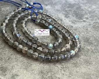 4mm Labradorite Round Beads (AA Grade)