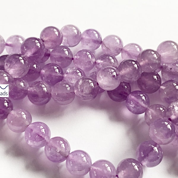 8mm Light Amethyst Round Beads