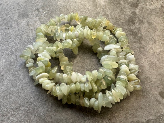 New Jade (Serpentine) Chip Beads 5x8mm on String