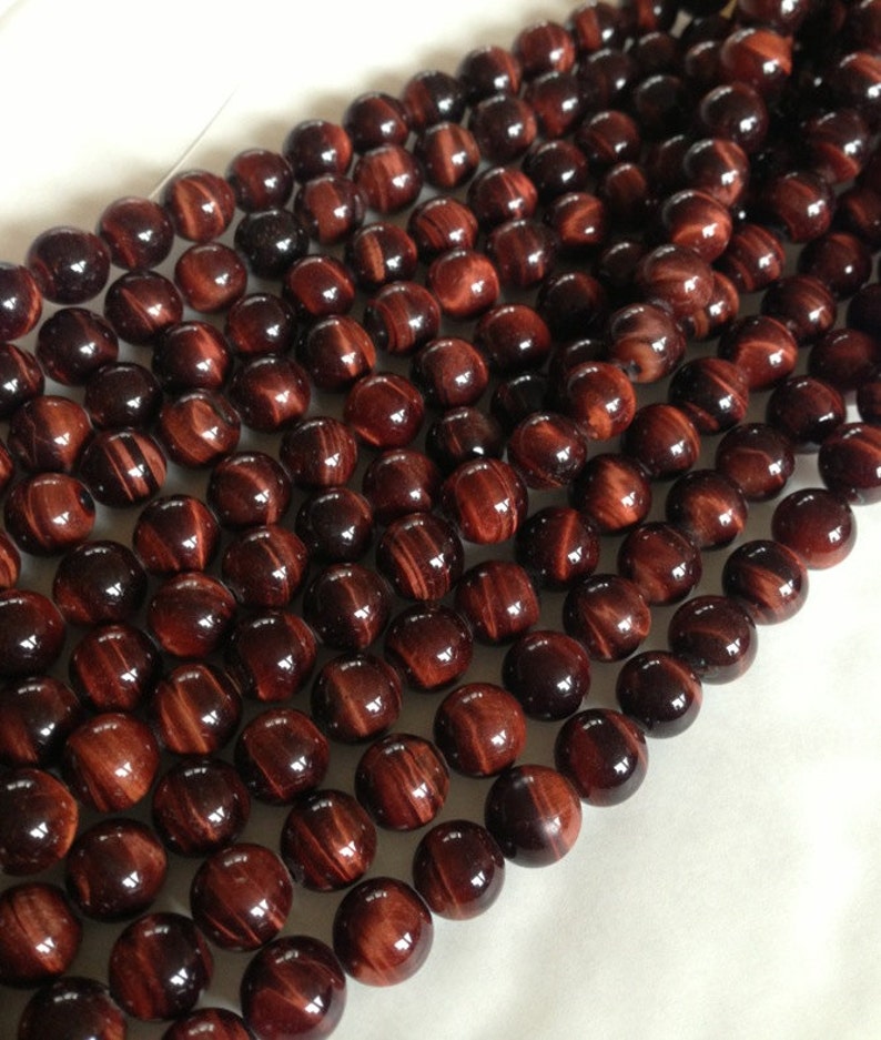 6mm Red Tiger Eye Round Beads A Grade image 1