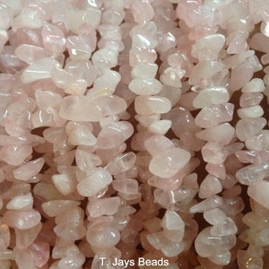 Rose Quartz Chip Beads 5x8mm image 2