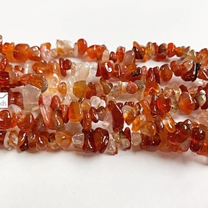 Carnelian Chip Beads 5x8mm on String