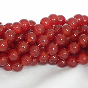 A Grade 10mm Natural Carnelian Beads on String