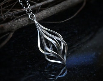 Moonlight Necklace - Handcrafted Art Nouveau Silver Necklace - Sculptural Jewelry