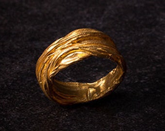 Art Nouveau Gold Ring - Vintage Ring - Wedding Ring, Wedding Band, Celtic Ring